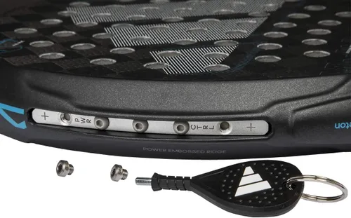 Vista 7 de adidas Adipower Ctrl 3.4 - Raqueta multipeso Álex Ruiz, color negro y azul, forma redonda, espuma EVA de alta memoria, carbono 18 K