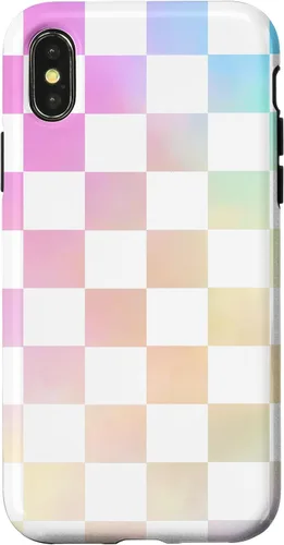 Vista 5 de Pastel Rainbow Checkerboard Checker Checked Pattern Case for iPhone 17