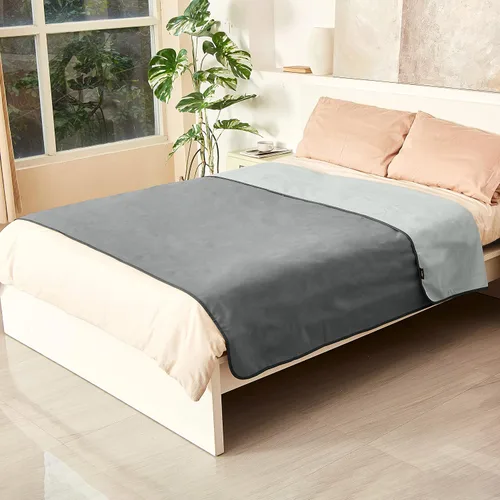 Vista 3 de Catalonia Manta impermeable para cama, protector reversible de vellón para sofá, muebles, mantas para perros a prueba de fugas, color gris Gris/Gris