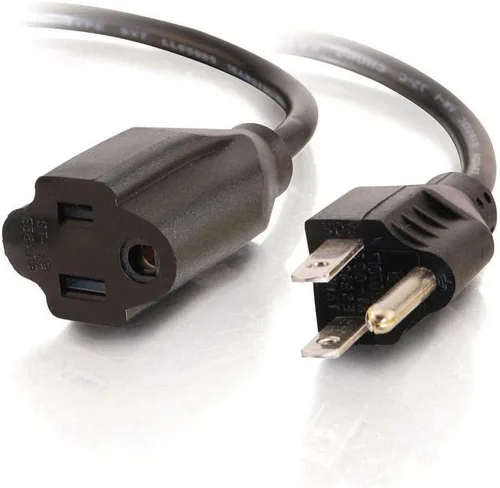 Vista 84 de Cable de alimentación C2G, cable de extensión corto, cable de extensión de alimentación, cable de alimentación de bloqueo, 10A, 250V, negro, 1 pie