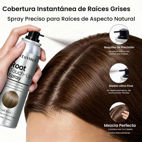 Vista 3 de Spray de retoque de raíz, spray de color temporal para el cabello Marrón claro