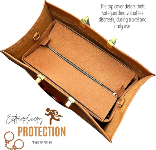 Vista 4 de Sunshine Tote Organizer Insert, Sunshine Shopper Medium Insert, Mini Sunshine Large Organizer, Handmade 3mm Premium Felt Snug Sturdy Gold Zipper