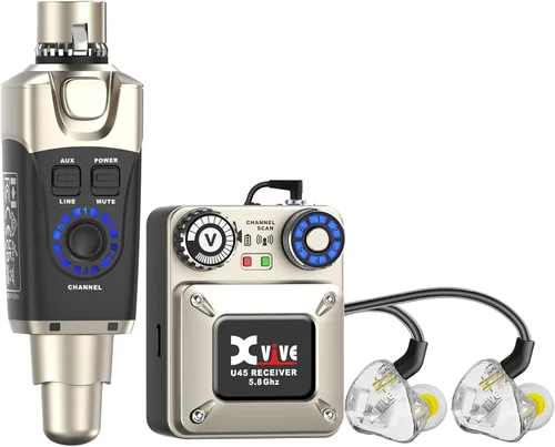 Vista 12 de Sistema de monitorización intrauditivo inalámbrico Xvive U45 con transmisor y receptor de 5.8GHz