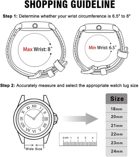 Vista 6 de Ritche Quick Release Leather Watch Band 18mm 19mm 20mm 21mm 22mm 23mm 24mm Leather Watch Strap