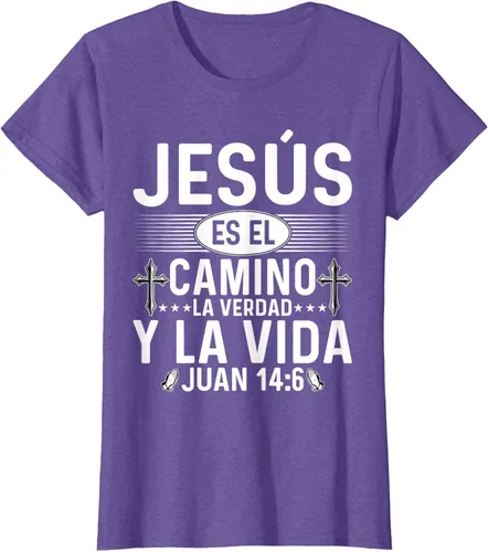 Vista 17 de Camisetas Cristianas en español Versículos Biblia Juan 14:6 Camiseta, Negro, S
