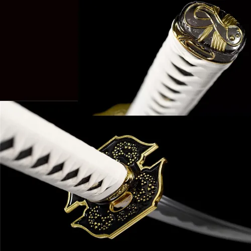 Vista 4 de Espada de Devil May Cry 5 Vergil Anime Cosplay Sword Warrior Yamato/Rebelión de Dante, Katana real de 41 pulgadas, forjada a mano de acero al