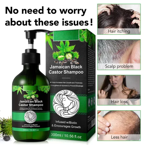 Vista 4 de Jamaican Pure - Champú de aceite de ricino negro prensado en frío y set de crecimiento, 10.56 onzas líquidas fortalece y restaura, champú