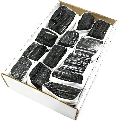 Vista 7 de JIC Gem Piedras grandes de cristales de turmalina negra de 2 libras, piezas grandes, rocas de turmalina negra, cristales curativos a granel