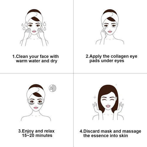 Vista 7 de Máscara de ojos de colágeno rosa, 30 pares de parches de cristal debajo de los ojos para ojos hinchados y ojeras – Parece menos cansado y reduce