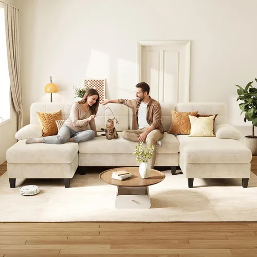Vista 7 de KKL U-Shaped Sectional Couch for Living Room