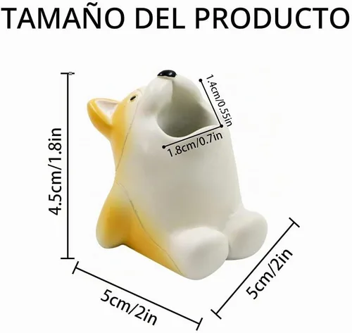 Vista 7 de Lindo soporte para cepillos de dientes de dibujos animados, divertido soporte para lápices de resina, soporte de cepillo de un solo diente de Perro