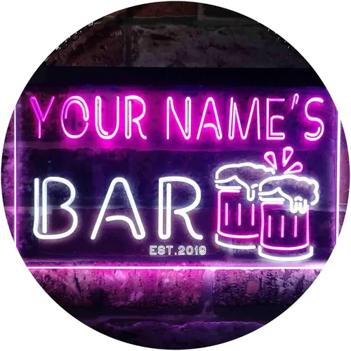 Vista 11 de ADVPRO Letrero de neón LED personalizado con texto en inglés «Your Name Est Year» (12 x 8.5 pulgadas) st4s32-w1-tm-b