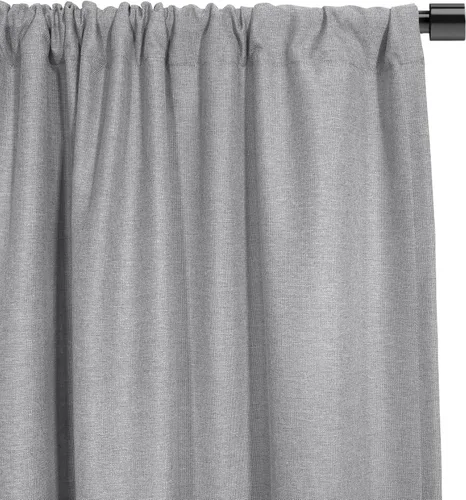 Vista 3 de SUN+BLK Bradley - Cortina opaca con aislamiento térmico texturizado, 1 panel con bolsillo para barra, color gris, 52 x 84 pulgadas, ancho ancho