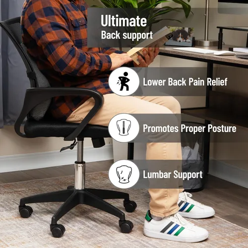 Vista 2 de Mind Reader Cojín de apoyo lumbar para silla de oficina y asiento de automóvil, espuma viscoelástica y núcleo de gel refrescante, tecnología