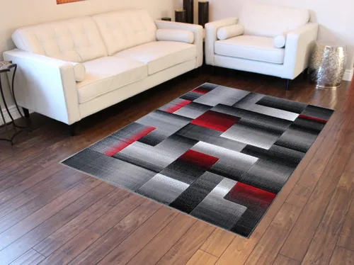 Vista 8 de Masada Rugs, Alfombra de Área Moderna Contemporánea, Azul Gris Negro (2 Pies X 3 Pies) Tapete
