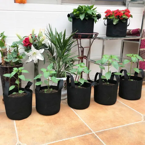 Vista 7 de JERIA Paquete de 24 bolsas de cultivo no tejidas de 3 galones, bolsas de cultivo de plantas, macetas de tela de aireación resistentes con asas