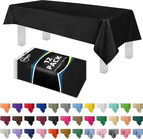 Vista 8 de Mantel de plástico de alta calidad - 54 in. x 108 pulgadas. Grandipity - Mantel rectangular (6 y 12 unidades), Agua (Aqua)