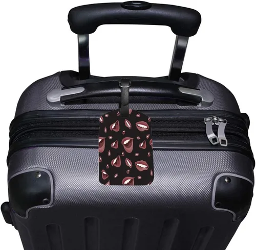 Vista 2 de Guitong - Etiqueta de equipaje de viaje, etiqueta de equipaje de viaje, diseño de loro, flores, mochila, maleta, identificación de viaje, cuero