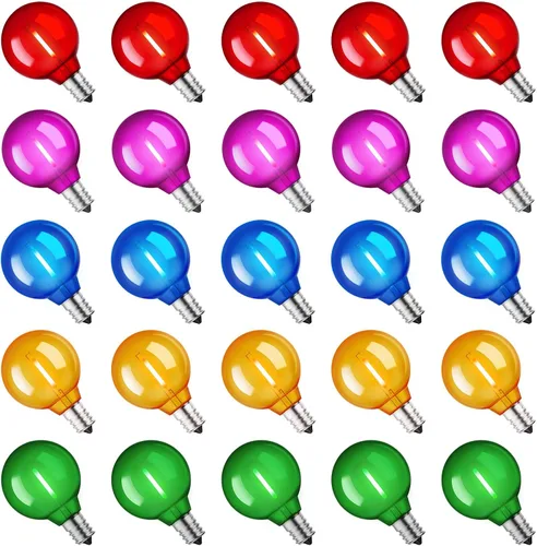 Vista 12 de Brightown Candelabra - Lote de 25 bombillas G40 con rosca, luz clara, con forma de globo Luz LED