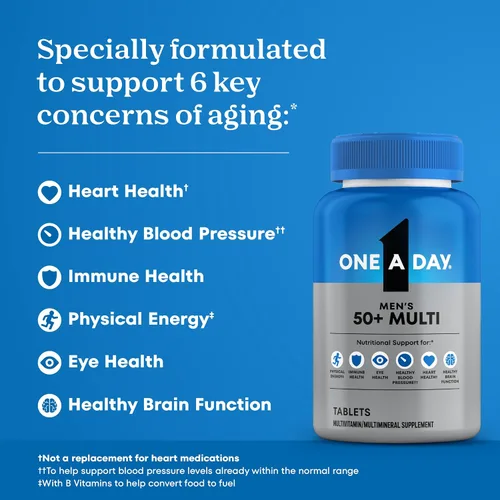 Vista 2 de One A Day Multivitamínico Healthy Advantage para hombres con vitaminas A, C, E, B6, B12, calcio y vitamina D, tableta, 200 unidades (paquete de 1)