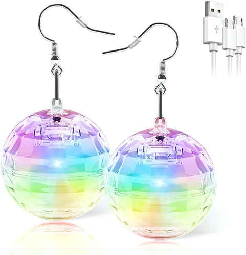 Vista 7 de Pendientes de discoteca iluminados, Plástico, Sin piedra preciosa Multicolor
