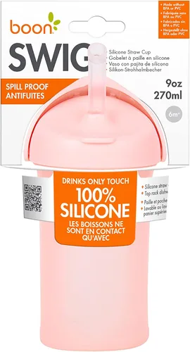 Vista 8 de Boon Swig - Taza de silicona para niños pequeños, 9 onzas.