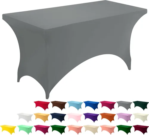 Vista 69 de Utopia Kitchen Mantel rectangular de spándex de 4 pies [1 unidad, negro] 200 GSM elástico, ajustado, lavable y resistente a las arrugas, cubierta