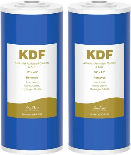 Vista 10 de SimPure Cartuchos de filtro de agua para toda la casa, 5 micrones, 10" x 4.5", CTO+GAC/KDF, juego de filtros de carbono y metales pesados de 2