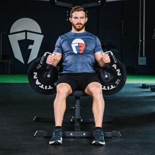 Vista 2 de Titan Fitness Máquina de prensa de hombros y deltoides cargada con placa, capacidad de 700 libras, entrenamiento de fuerza superior del cuerpo