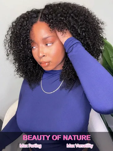 Vista 5 de Pelucas de encaje frontal HD de cabello humano ISEE con textura rizada y crespa listas para usar, pelucas de encaje sin pegamento para mujeres, sin