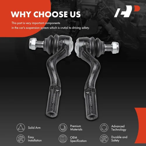 Vista 5 de A-Premium 2 extremos de barra de acoplamiento exteriores delanteros, compatibles con Mercedes-Benz E300 1996-1999, E320 1996-2003, E420 1997, E430