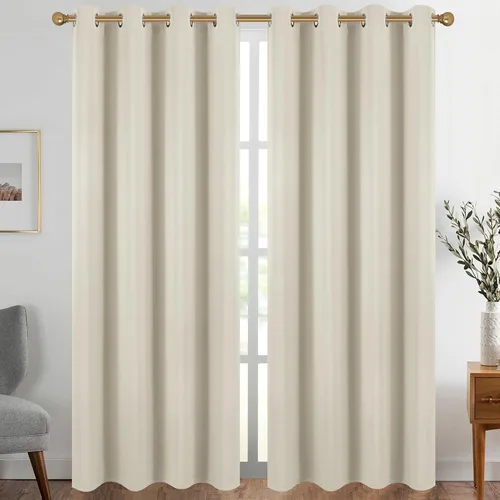 Vista 16 de Diraysid Cortinas opacas beige con ojales para dormitorio, con aislamiento térmico, cortinas de oscurecimiento de habitación, 38 x 54 pulgadas, 2