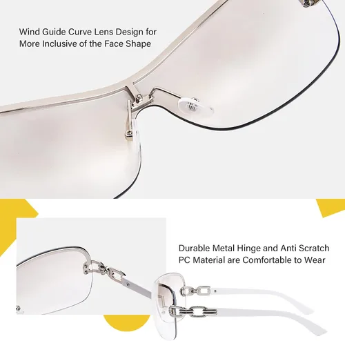 Vista 4 de OPTOFENDY Y2K - Lentes de sol para mujeres y hombres, lentes de sol de moda para hombres