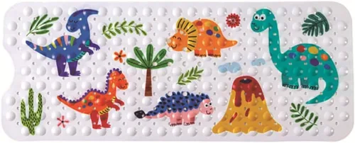 Vista 15 de Tapete de baño para bebé para niños, tapete antideslizante sin BPA para niños, tapete de dibujos animados antideslizante con ventosas y agujeros