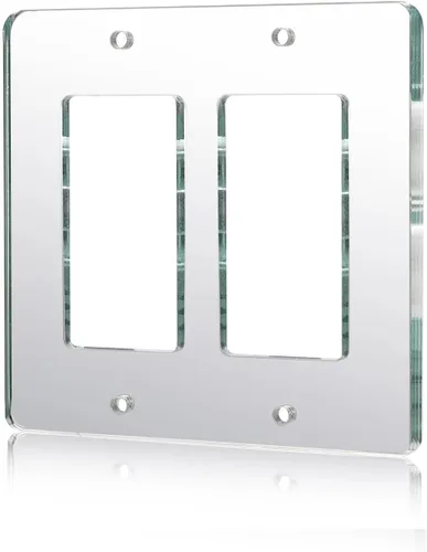 Vista 20 de 10 placas para interruptor de luz de espejo, salida de doble orificio de 4.72 x 2.91 pulgadas, cubierta de luz de interruptor, placas de pared