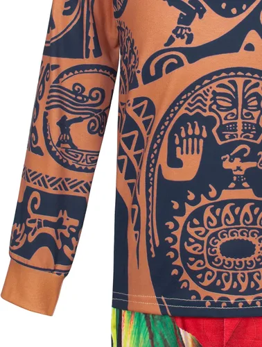 Vista 7 de DAOGUPONG Disfraz de niños con patrón de aventura, pantalones con pelucas para niños, fiesta, cosplay, 2-10 años