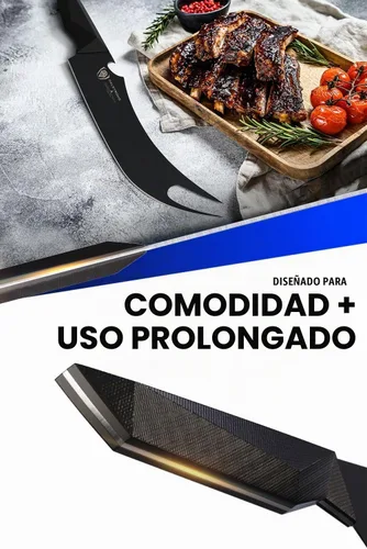 Vista 5 de Dalstrong BBQ Pitmaster - Cuchillo para carne de 9 pulgadas, serie Shadow Black, recubierto de nitruro de titanio negro, alto contenido de carbono