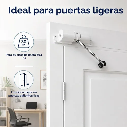 Vista 8 de Cierre de puerta automático, cierre de puerta de resorte de seguridad de aleación de zinc ajustable de 30 kg para bisagra de puerta de cierre (negro)