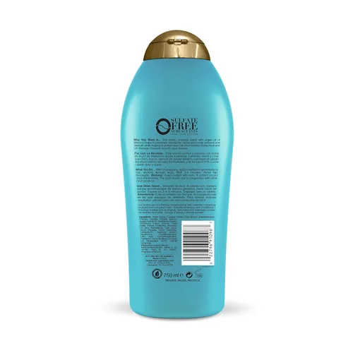 Vista 2 de OGX Acondicionador hidratante con aceite de argán renovador de Marruecos, aceite de argán prensado en frío para ayudar a hidratar, suavizar