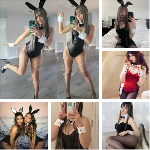 Vista 7 de Narecte Bunny Sexy Halloween Costumes for Women,Bunny Costume Women,Bunny Costume Sexy Bunny Costumes for Women Senpai