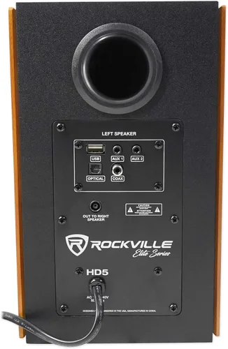 Vista 6 de Rockville Sistema de altavoz del monitor de Bluetooth de los altavoces accionados par HD5 de la estantería 5 pulgadas