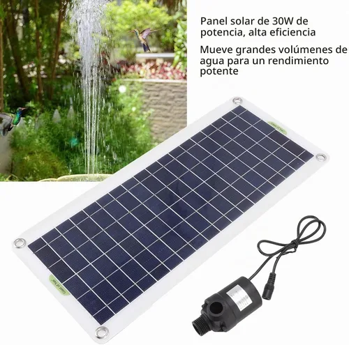 Vista 3 de Bomba de fuente de agua solar, bomba de agua solar de 30 W con panel solar, kit de bomba de agua para fuente de energía solar al aire libre