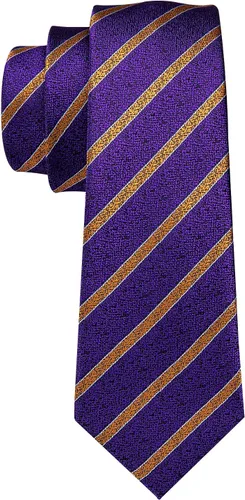 Vista 210 de Barry.Wang Juego de corbatas para hombre, corbata de seda a rayas, tejido a cuadros, gemelos formales, negocios, boda