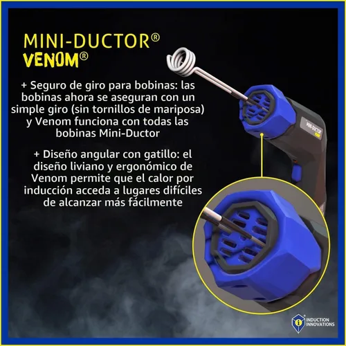 Vista 3 de Induction Innovations Mini Ductor Venom Heater, 3 bobinas, estuche de transporte