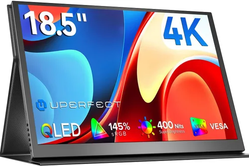 Vista 8 de UPERFECT Monitor portátil de 18" 2K 144Hz, 100% DCI-P3 400 liendres
