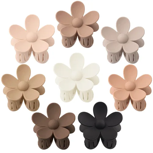 Vista 10 de Pinzas para el cabello de flores, 8 unidades, pinzas grandes para mujeres y niñas, cabello grueso y delgado, agarre fuerte, antideslizante, gran