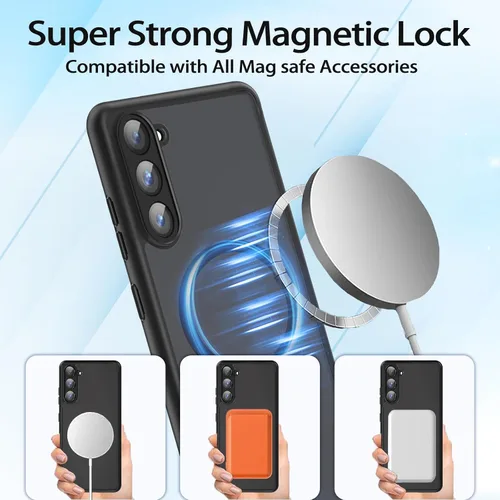 Vista 7 de HikerClub Funda magnética para Galaxy A16 (2024), compatible con cargador inalámbrico, ajuste delgado, Amti-Scratch, translúcido, mate, cubierta