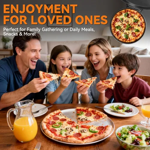 Vista 5 de Baker's Friend Máquina eléctrica de pizza para encimera, máquina para hacer pizza de 12 pulgadas para el hogar, máquina de quesadillas, placas