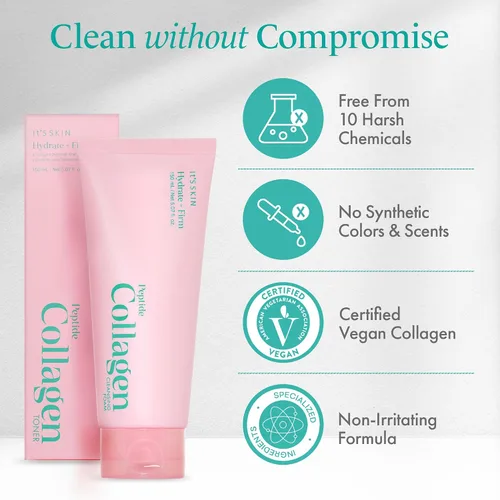 Vista 5 de It'S SKIN Peptide Collagen Cleansing Foam 5.07 fl oz Limpiador facial hidratante y refuerzo de colágeno Limpiador facial suave para pieles