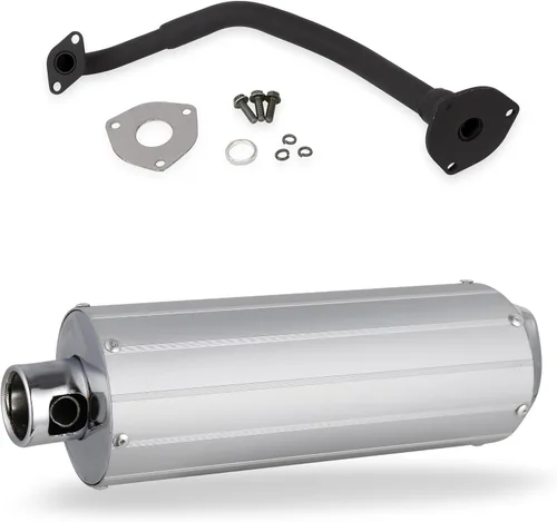 Vista 7 de Minho Silenciador de escape para motocicleta, tubo silenciador apto para scooter chino GY6 ciclomotores Jonway 125CC 150CC